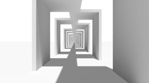 Abstract Corridor on White Stock Illustration