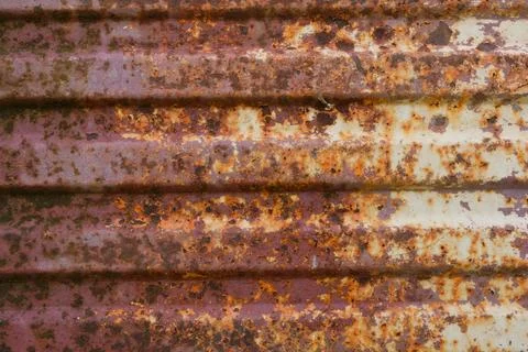 Abstract Corrugated Rusty Metal Texture Background Wallpaper - Red Brown Ye.. Stock Photos