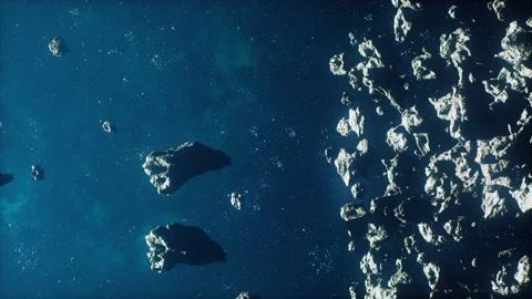 Abstract cosmic background with asteroids and glowing stars Vídeos de archivo 238700359