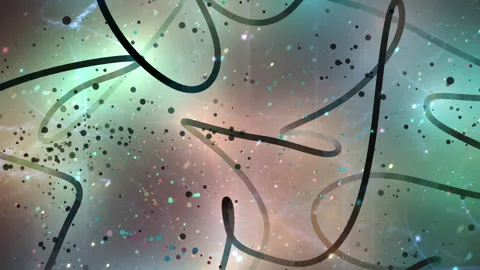 Abstract Cosmic Background With Dark Ribbon Sparkling Particles Stock Footage 330950409
