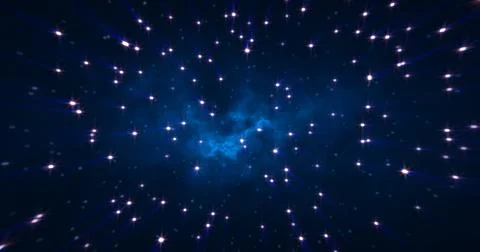 Abstract cosmic background of energetic bright glowing magical stars on a d.. Stock Illustration