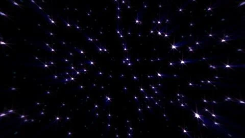 Abstract cosmic background of energetic bright glowing magical stars on a d.. Illustrazione stock
