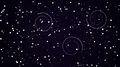 Abstract Cosmic Background with Rotating White Light Spirals and Dots Stock Footage 339250088