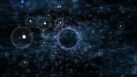 Abstract Cosmic Bubble Formation With Blue Tones Stock Footage 309876904