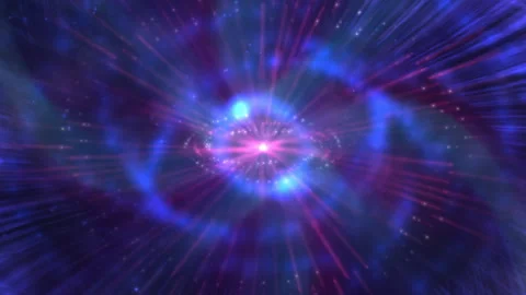 Abstract Cosmic Burst Blue Light Rays In Space 库存影片 320171977