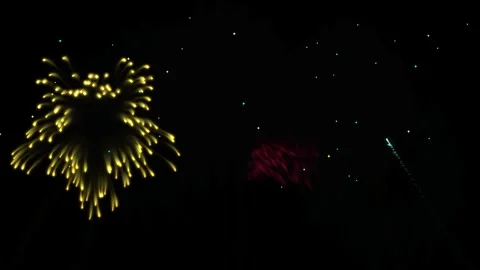 Abstract Cosmic Celebration Elegant Procedural Fireworks Loop Stock Footage 344090270