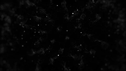 Abstract Cosmic Dance of Particles in Deep Black Void Stock Footage 341780485