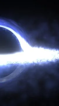 Abstract cosmic eclipse with a bright blue energy beam cutting through dark.. Illustrazione stock