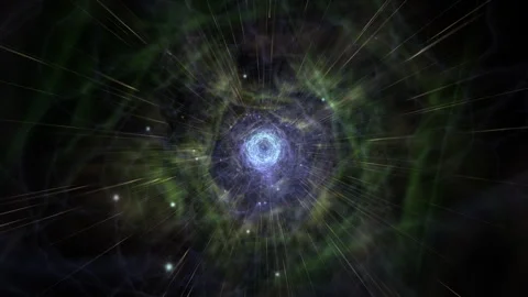 Abstract Cosmic Energy Explosion With Light Rays Stock Footage 300859822