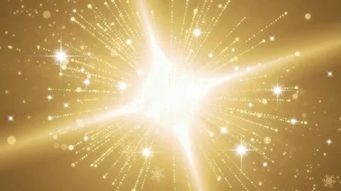 Abstract cosmic explosion with glowing blue energy sphere and golden particle Video stock 345016651