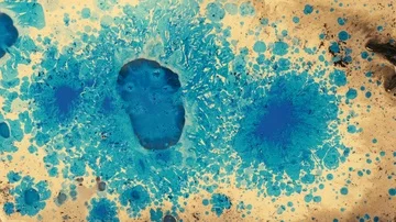 Abstract cosmic forms of blue drops of ink Stock Footage 85608909