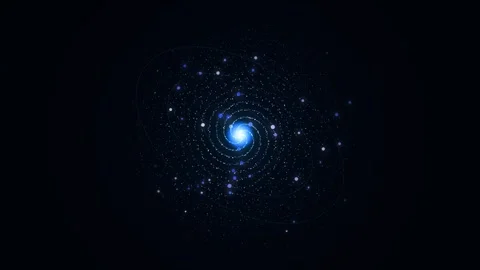 Abstract Cosmic Galaxy Background Loop - Futuristic Blue Nebula Energy Spiral Video stock 344640150