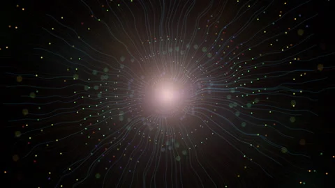 Abstract Cosmic Light Burst With Dots and Radiant Center Video stock 317546753