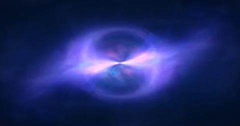 Abstract cosmic multi-colored transparent energy waves glowing background Stock Photos