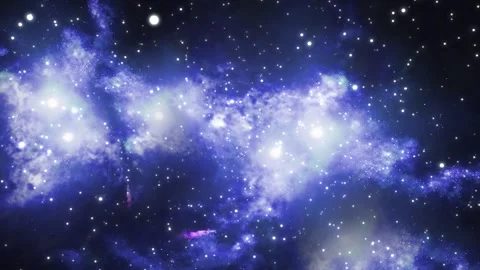 Abstract cosmic nebula on a blue background Stock Footage 319027485