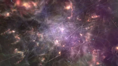 Abstract Cosmic Nebula Galaxy Background With Stars, Space Dust, Light Trail Stock Footage 332352125