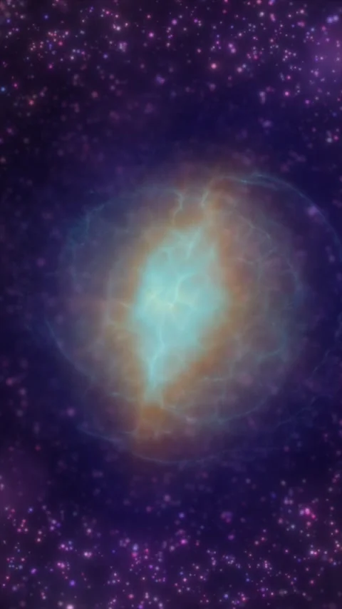 Abstract cosmic nebula with glowing blue center, purple star particles, and.. Stock Footage 333531657