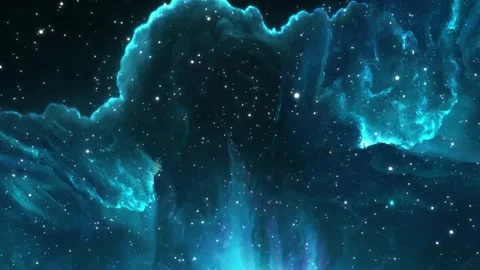 Abstract cosmic nebula with glowing particles in motion. Dynamic space backgroun Video stock 340456724
