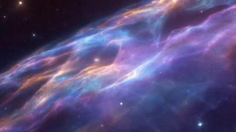 Abstract cosmic nebula slowly drifting in deep space colorful gas clouds and Video stock 328493475