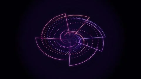 Abstract cosmic neon light trails swirl into a hypnotic spiral in a seamles.. Stock Footage 346724308