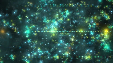 Abstract Cosmic Network Of Glowing Digital Data Connections Stock Footage 333973689