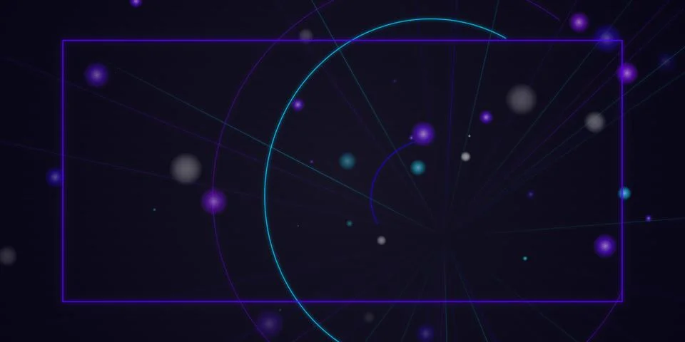 Abstract cosmic network with glowing dots and arcs Stock Illustration