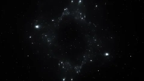 Abstract Cosmic Particle Ring in Deep Space Stock Footage 346127867