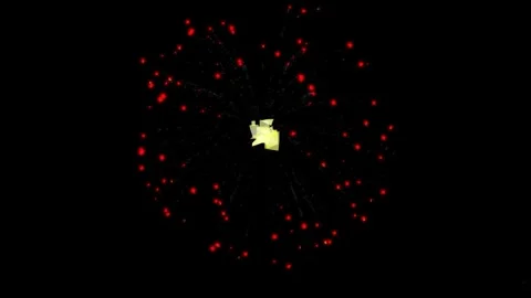 Abstract cosmic particle ring formation in deep space with glowing dots and Vídeos de archivo 345864855