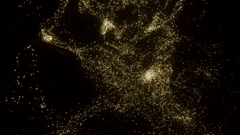 An abstract cosmic scene. Galaxies interacting with each other. Stock Footage 166049096