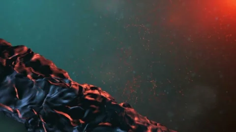 Abstract Cosmic Scene with Red and Blue Hues, Digital Art of Space Landscape Stock Footage 341780511