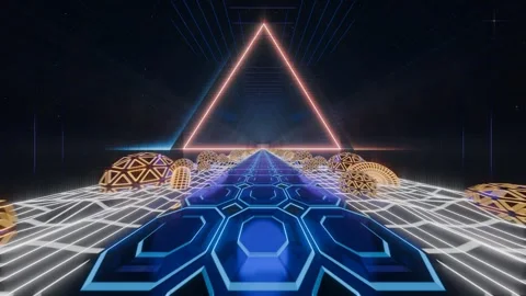 Abstract cosmic Vj loop, geometric transparent background, blue quads shapes Vidéo 275970141