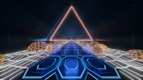 Abstract cosmic Vj loop, geometric transparent background, blue quads shapes Vidéo 276440101