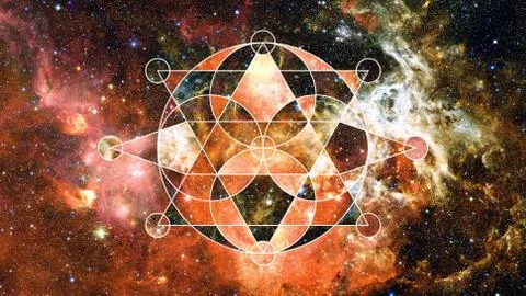 Abstract cosmos geometric background. Elements of this image furnished by NASA. Foto stock