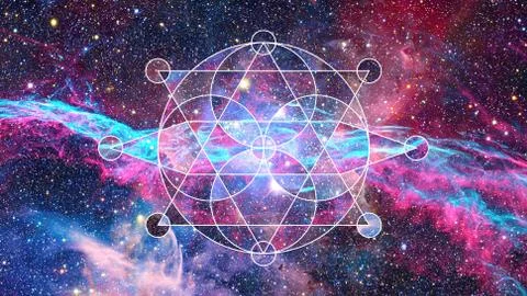 Abstract cosmos geometric background. Elements of this image furnished by NASA. Stock Photos