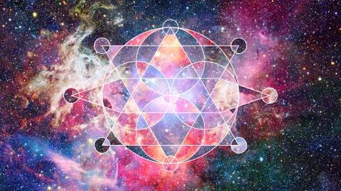 Abstract cosmos geometric background. Elements of this image furnished by NAS Foto stock