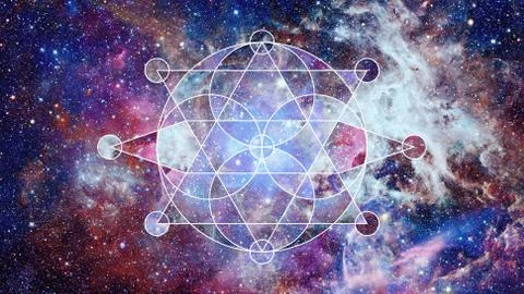 Abstract cosmos geometric background. Elements of this image furnished by NAS Foto stock