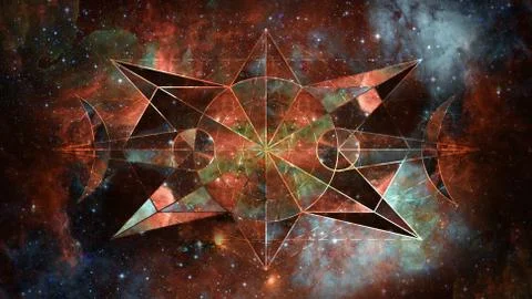 Abstract cosmos geometric background. Elements of this image furnished by NAS Foto stock