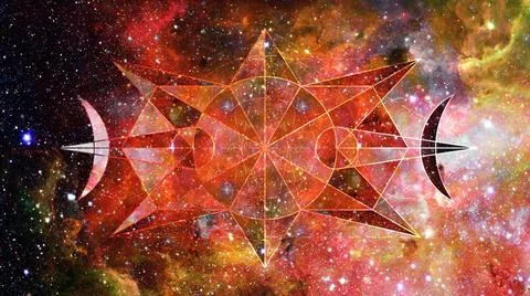 Abstract cosmos geometric background. Elements of this image furnished by ... Foto stock