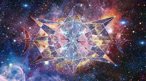 Abstract cosmos geometric background. Elements of this image furnished by ... Foto stock