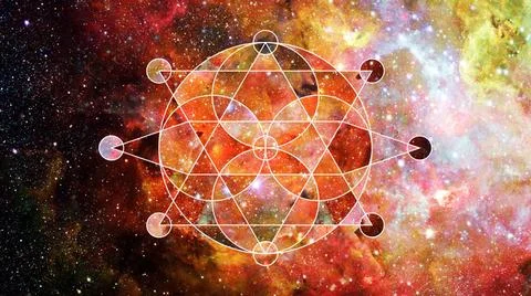 Abstract cosmos geometric background. Elements of this image furnished by ... Foto stock