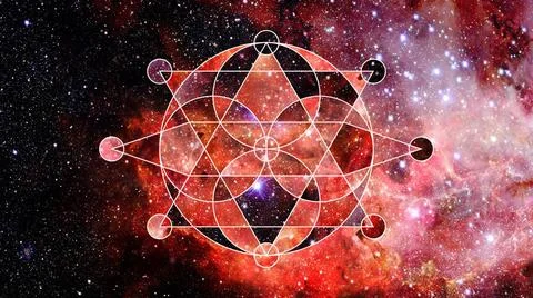 Abstract cosmos geometric background. Elements of this image furnished by ... Foto stock