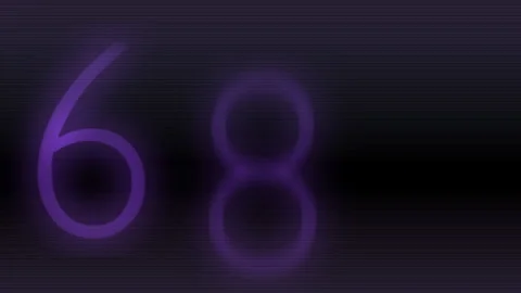 Abstract Countdown Clock Background Purple Neon Numbers Stock Footage 321809768