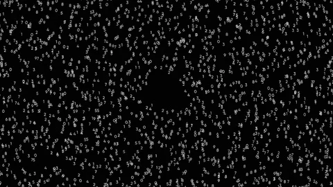 Abstract counting numbers, time and code information on black background Stock Footage 120137396