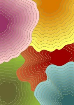 Abstract cover background template with concentric shapes in different colors Stock Illustration
