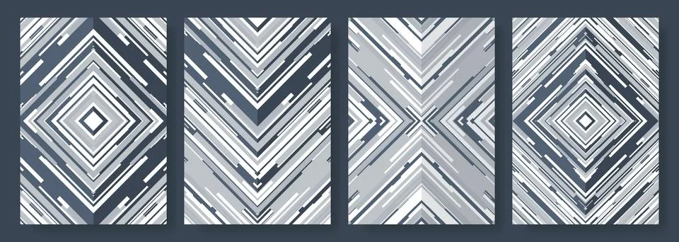 Abstract cover background vector set. Vertical banner A4 resolution. Futuristic Stock Illustration