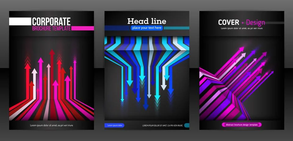 Abstract cover design with arrows elements. 库存插图