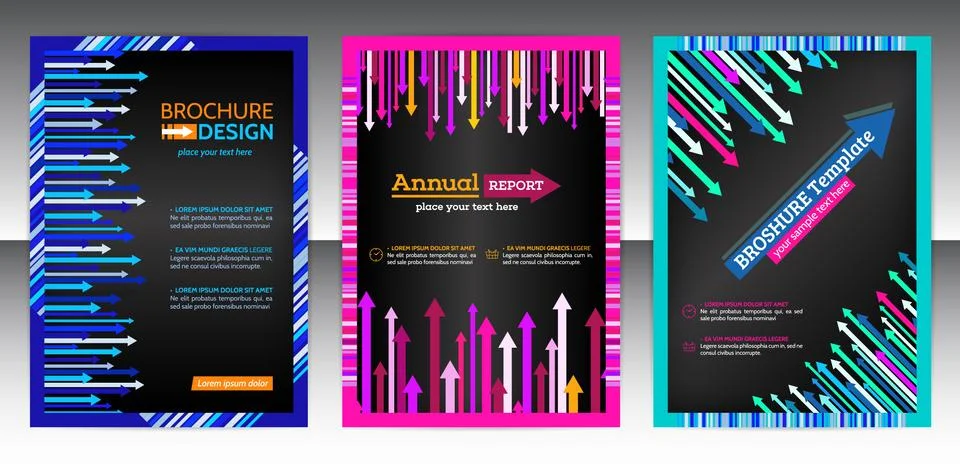 Abstract cover design with arrows elements. Illustrazione stock