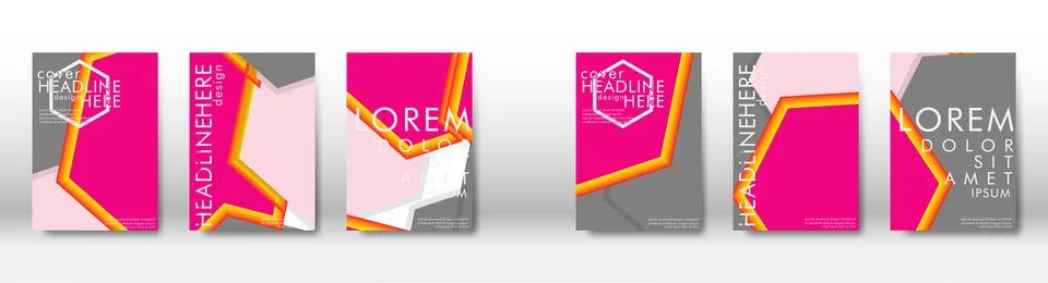 Abstract cover with hexagon elements. book design concept. Futuristic busines 库存插图
