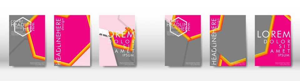 Abstract cover with hexagon elements. book design concept. Futuristic busines 库存插图