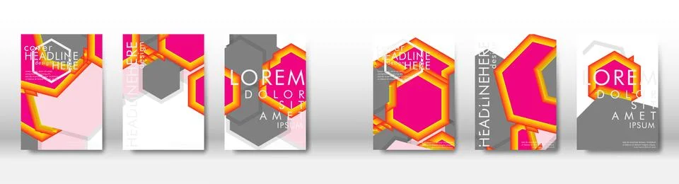 Abstract cover with hexagon elements. book design concept. Futuristic busines 스톡 일러스트